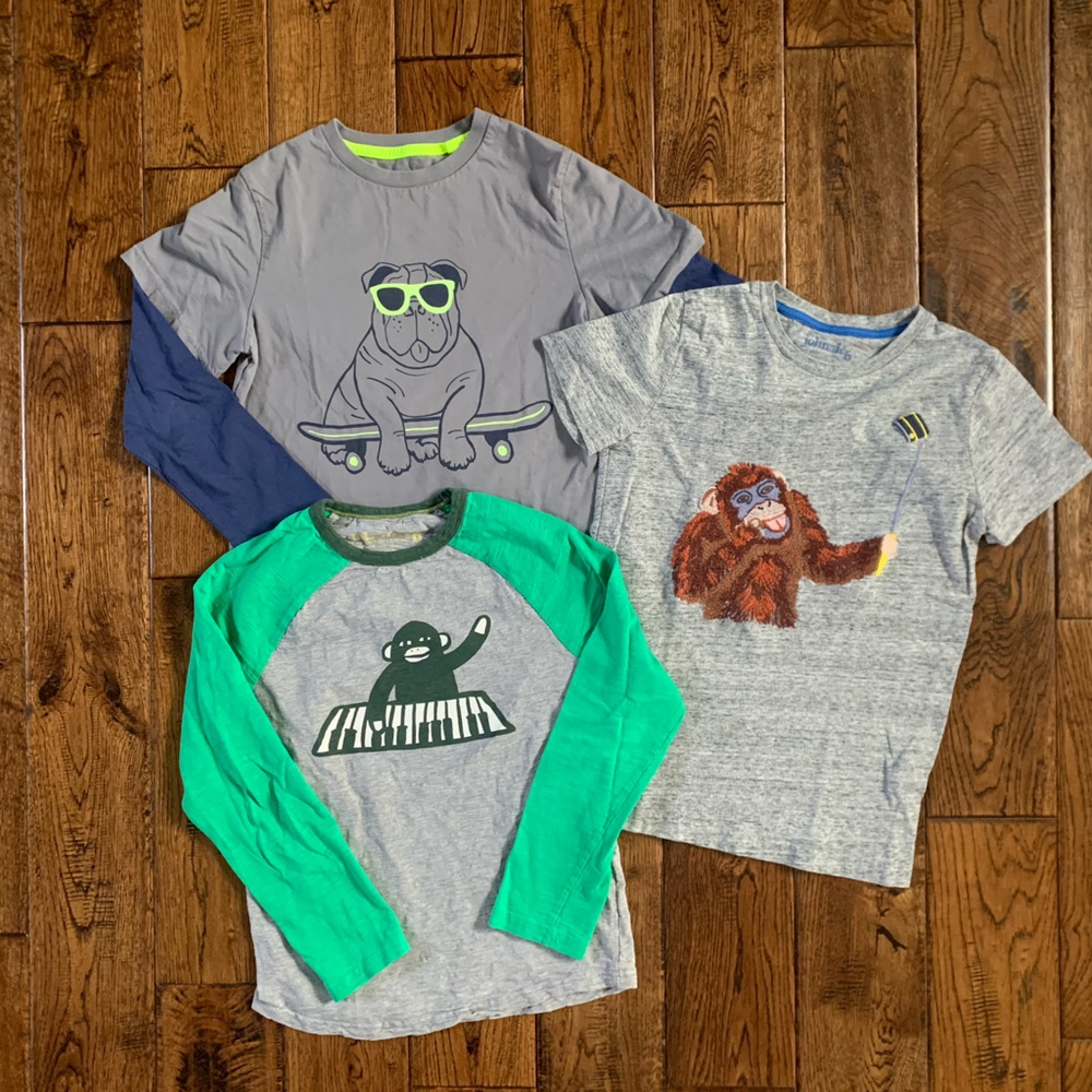 3 Mini Boden/Johnnie B Boys Size 9/10 LS and SS Ts